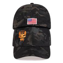 Unisex šakotos vilko siuvinėjimo snapback, kamufliažinės beisbolo kepurės, pavasario ir rudens, lauko, reguliuojama, kasdienė, apsauganti nuo saulės kepurė black