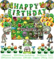 Game P-Plants vs Z-Zombies Birthday Party Disposable Tableware Balloon Background Decoration Children Party Supplies Props Gifts Other