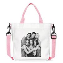 KATSEYE Merch Canvas Tote Bag Print Shoulder Handbag Shopping Bag Large Capacity Beige No. 5; 23x23*5cm