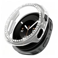 Accessories For Samsung Galaxy Watch 9 8 40mm 44mm Case Hollow PC Protective Bumper Shell For Galaxy Watch8 Cute Diamond Cover Galaxy 9 8 44mm black