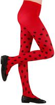 Ladybug Tights Red with Black Dots 11-14 red