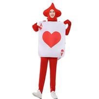 Halloween Alice Soldier's new spade poker card red jumpsuit party costume one size fits all (suitable for heights 120-150cm) white