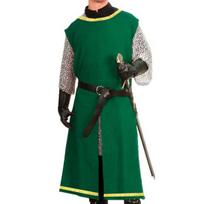 Rankų darbo siuvinys Viduramžių Helovino riterio vikingo tunika Cosplay kostiumas Berankoviai marškiniai Vyriški kostiumai Renesanso siurkotas Tabardas LARP S žalia