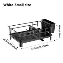 1pc Dish drying rack Kitchen countertop tableware storage with Automatic drying Black White Individuales de mesa Desk pad Doir S juoda