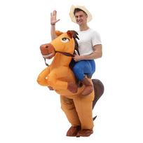 Pripučiamas Vaikų dienos Helovino Jojamo žirgo kostiumas Adult 155-190cm orange