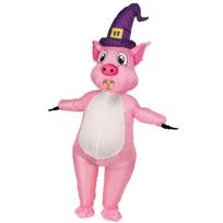 Pripučiamas rožinis kiaulės kostiumas jojimui Helovino ir Kalėdų vakarėliams Adult 150-190CM pink