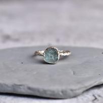 Raw Aquamarine ring Healing crystal ring Sterling silver bohemian handmade ring Raw gemstone ring Bridesmaid gift Gift for her