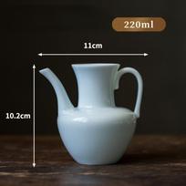 220ml Hutian Kiln Misty Blue Porcelain Tea Pitcher Celedon Divide Tea Chahai Hand-held Justice Pot Kung Fu Tea Ceremony Vase gray