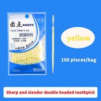 100/200Pcs Double-Head Ultra-Fine Disposable Toothpicks Portable Family Pack High-End Personalized Creative Fruit Sticks white