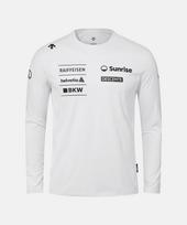DESCENTE Vyriški Šveicarijos slidinėjimo rinktinės grafinis ilgomis rankovėmis marškinėlis baltas Sr421Stlo1 /100 white