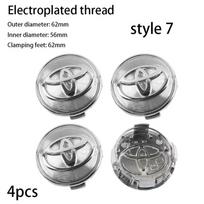 4 vnt. 57/62 mm automobilio ratlankio centrinis dangtelis ženklelis, skirtas Toyota C-hr Prado Rav4 Prius Yaris Hilux Avensis Corolla Camry wzjy07 zcfn1