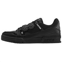 LOUIS VUITTON Nigo Collaboration Trainer FW25 Cow Leather Low top Skateboard Shoes Unisex Black 1AIKRM 43 juoda
