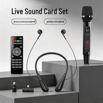 Wireless Sound Card & Microphone Set for Mobile Live Streaming & Singing - Universal Use Indoor & Outdoor juoda