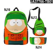 SOUTH PARK Backpack Set for School Boys Girls, Cute 3-Piece Laptop Bookbag with Pencil Case and Crossbody Sling Bag, Water-Resistant Large Capacity Three-piece set