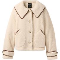 UGG Lapel Flared Trim Jacket Women jackets 1180637-CRM M beige