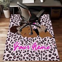 1PC Custom Name Pink Leopard Dreams Mouse pad, keyboard and mouse desk pad, Desk Decor suitable for computer Birthday Gift For Any Room Or Office 30cmx60cm brown