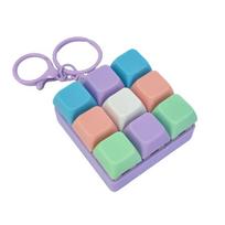 1/4/9Keys Finger Button Mechanical Keyboard Keycaps Keychain Fidget Toys Decompression Stress Relief Keyboard Clicker Kids Toy beige