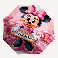 Asmeninis vardas Minnie spausdintas skėtis - Automatinis atidarymas/uždarimas, Aštuonių šonkaulių tvirtas rėmas, Automatiškai sulankstomas skėtis Three-fold umbrella