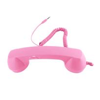 Retro 3.5mm Telefono Ragelis Mobiliojo Telefono Garsiakalbis Mikrofonas Išmaniesiems Telefonams One Size rožinė