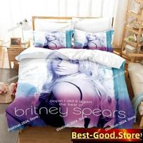 3D Print Fashion Singer Britney Spears Bedding Set Boys Girls Twin Queen King Size Duvet Cover Pillowcase Bed boys Adult Bedroom EU Single 135*200cm/53x79in 3pcs gray