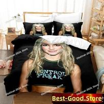 3D Print Fashion Singer Britney Spears Bedding Set Boys Girls Twin Queen King Size Duvet Cover Pillowcase Bed boys Adult Bedroom 140*200cm/55x79in Single/Twin 3pcs