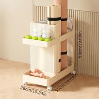Fitness Equipment Storage Rack With Wheels Vertical Organizer For Yoga Mats Rackets Home Gym Space Saving Rolling Storage Holde white