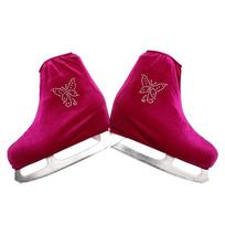 24-Color Velvet Skate Socks Figure Skating Roller Skates Kids Adults Unisex Stretchy Performance Footwear Cover Medium purpurinė raudona spalva