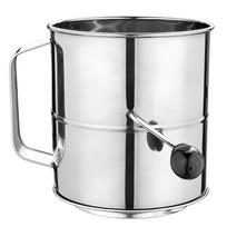Stainless Steel Fine Meshes Flour Strainer with Agitator for Quick Sifting Flour Sifter Rustproof Kitchen Tool 8 gray