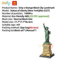 WANGE Laisvės statula Niujorkas Amerika Pastatas MOC Žaislas Edukacinis konstravimo kaladėlių rinkinys Vaikų dovana Nr.5227 black