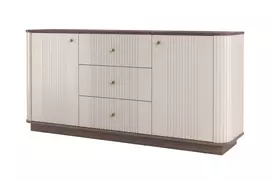 Chest Of Doors Vesper 160 Cm With 3 Drawers - Cashmere / Nut / Gold Handles