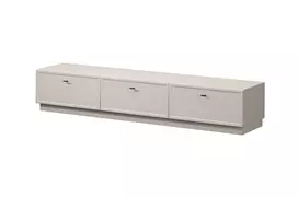 Televizoriaus stovas „Lorini“ 200 cm – kašmyro spalvos / juodos rankenos, T formos skersinis