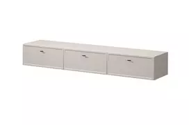 Tv Set Wall Mounted Lorini 200 Cm - Cashmere / Black Handles T-bar