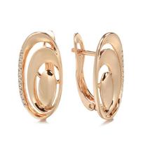 Unusual  Rose Gold Earrings Daily Women Fine Jewelry Minimalist Geometry Natural Zircon Drop Earrings Fashion beige