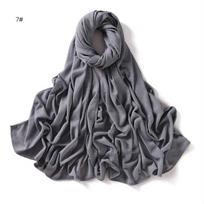 Plain Soft Breathable Ramadan Jersey Hijab Shawl Wrap Elastic Foulards Sjaal Arab Snood Islamic Muslim Turban Headband 170*70Cm gray