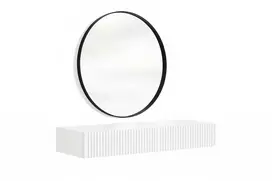 Wall Mounted Dressing Table Nicole - White / White Mat + Mirror Nicole 80 - Black
