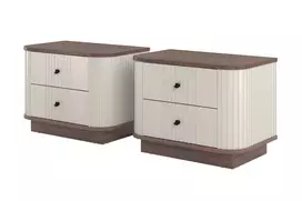 Set Of Night Stands Vesper - Cashmere / Nut / Black Handles