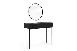 Dressing Table Nicole - Black Mat / Black Legs + Mirror Nicole 60 - Black