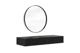 Wall Mounted Dressing Table Nicole - Black / Black Mat + Mirror Nicole 60 - Black