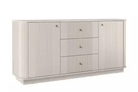Chest Of Doors Vesper 160 Cm With 3 Drawers - Cashmere / Gold Handles