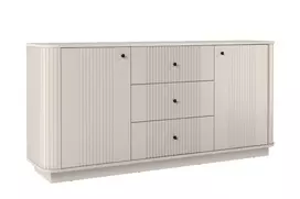 Chest Of Doors Vesper 160 Cm With 3 Drawers - Cashmere / Balck Handles