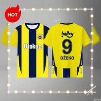 Naujausia populiari futbolo serija Fenerbahce marškinėliai Tas pats marškinėlis vasarai vyrams ir berniukams Apvalia kaklo marškinėliai XS yellow