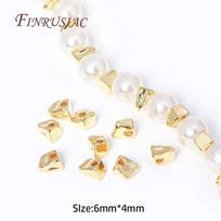 Wholesale Metal Bulk Beads Alloy Brass Irregular Spacer Beads Separators For beads DIY Jewelry Making Supplies 40 pcs beige