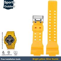 „Casio G-Shock“ juodo aukso GA-110, GA-100, GA-120, GA140, GA700, 400 dervos silikoninis sportinis laikrodžio dirželis vyrams, guminis laikrodžio dirželis 16 mm For ga110 100 120 yellow