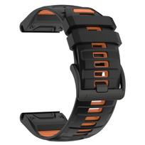 22mm 26mm dviejų spalvų silikoninė laikrodžio apyrankė For Garmin Fenix 8 Pro 47mm 51mm AMOLED 7 7X 6 6X 5 5X Plus/Epix Pro (2 gen) Riešo dirželis QuickFit 26mm black