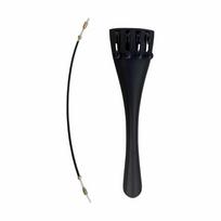 Cello Carbon Fiber Tailpiece with Four Fine Tuners and Tail Gut Cord Cello String Board for Enhanced Sound Quality F black