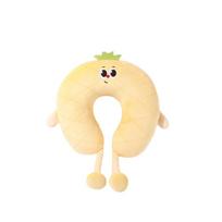 Portable Cartoon Fruit Shape Neck Pillow PP Cotton Soft Office Nap Pillow Fluffy Slow Rebound Travel Pillow Adult geltona