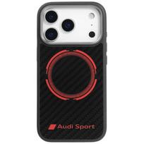 Audi RSQ Carbon Fiber Sport Red Circle MagSafe Case for iPhone 17 Pro - Black