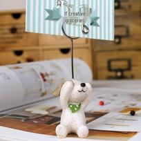 Japanese Zakka Animal Sticky Note & Business Card Holder - Home Decor Resin Crafts Rabbit - No Speaking Card Holder white