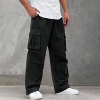 Mens Relaxed Fit Cargo Pants Multiple Pockets Loose Straight Leg Trousers Casual Utility Pants for Daily Wear XXXL juoda