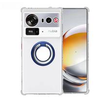 Magnetic Ring Stand Holder Case For ZTE Nubia Z80 Ultra NX741J 5G Transparent Soft Silicone Shockproof Cover For Nubia Z80 Ultra For Nubia Z80 Ultra mėlyna